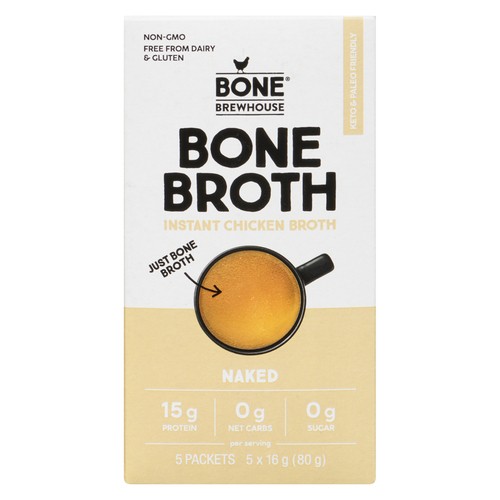 Bone Brewhouse Instant Bone Broth Naked 5 Pack 16 g