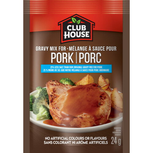 Club House 25% Less Salt Gravy Mix Pork 24 g