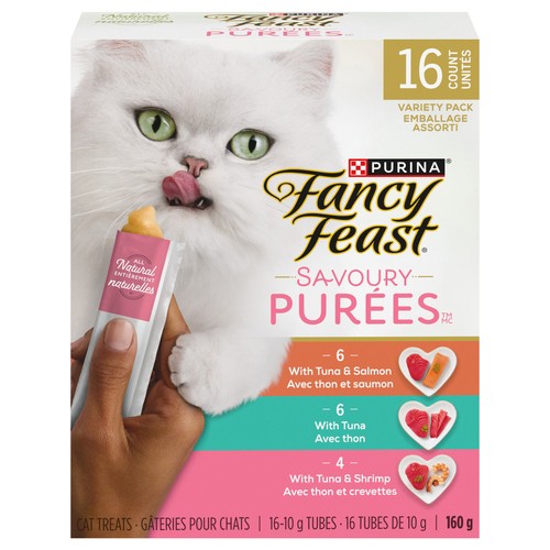 Purina Fancy Feast Savoury Puree Naturals Wet Cat Food Variety Pack 16 x 10 g (160 g)