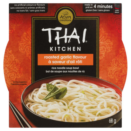 Thai Kitchen Gluten-Free Rice Noodle Soup Bowl Roasted Garlic 68 g