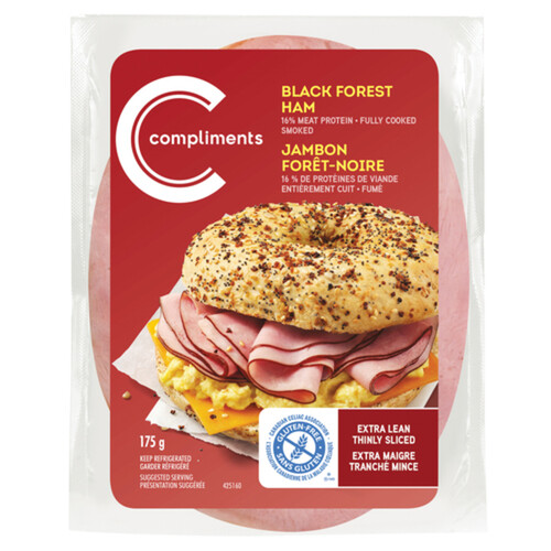 Compliments Gluten-Free Extra Lean Back Forest Ham Thinly Sliced Meat 175 g