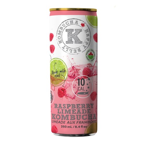 Happy Belly Kombucha Raspberry Limeade 250 ml (can)