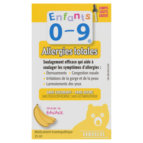 Kids 0-9 Banana Homeopathic Allergy Drops 25 ML