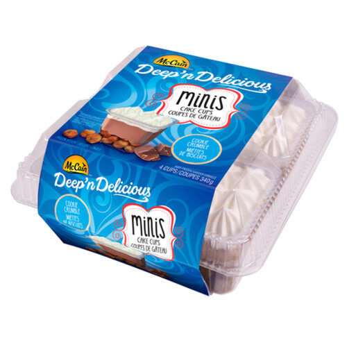 McCain Deep'n Delicious Frozen Minis Cake Cups Cookie Crumble 4 Pack 340 g