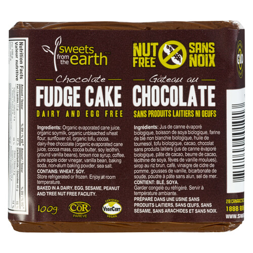 Sweets from the Earth Nut-Free Cake Slice Chocolate Fudge 100 g