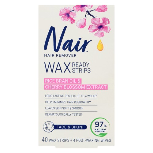 Nair Brazillian Spa Wax Strips Face & Bikini 40 Wax Strips