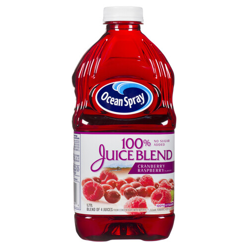 Ocean Spray 100% Juice Blend Cranberry Raspberry 1.77 L (bottle)