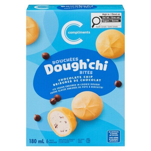 Compliments Dough'chi Ice Cream Bites Chocolate Chip 6 x 30 ml