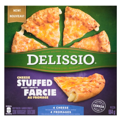 Delissio Stuffed Crust Frozen Pizza 4 Cheese 664 g