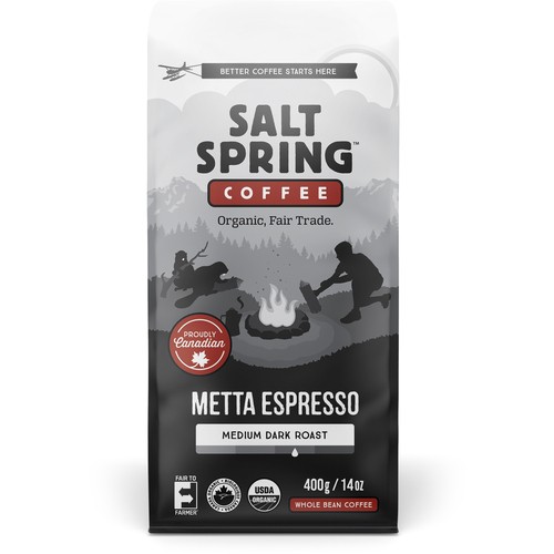 Salt Spring Whole Bean Fair Trade Metta Espresso Coffee 400 g