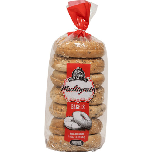 Farm Boy Multigrain Bagels 7’s 510 g (frozen)