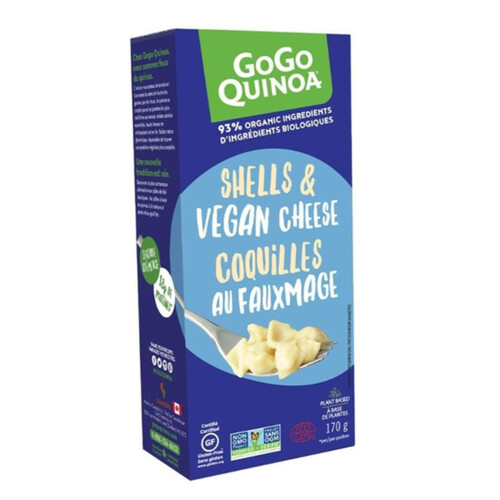 GoGo Quinoa Gluten-Free Vegan Pasta Shells White Cheese 170 g