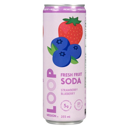 Loop Mission Soda Fresh Fruit Strawberry Blueberry 355 ml (can)