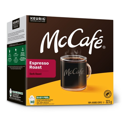 McCafé 100% Arabica Coffee Pods Espresso Roast Dark Roast 30 K-Cups 323 g