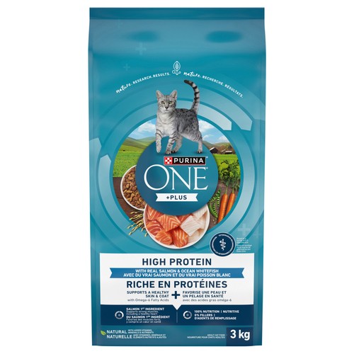 Purina ONE +Plus Dry Cat Food High Protein Salmon & Ocean Whitefish 3 kg