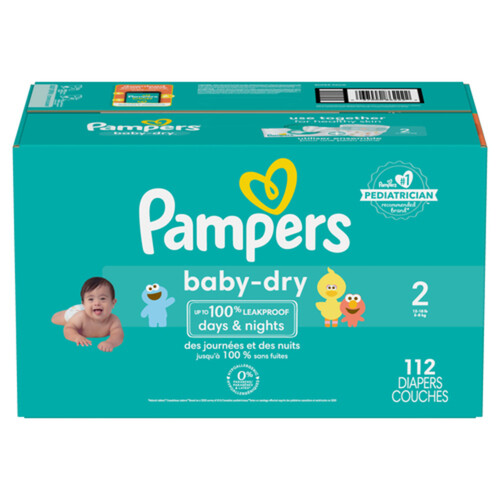 Pampers Diapers Baby Dry Size 2 112 Count