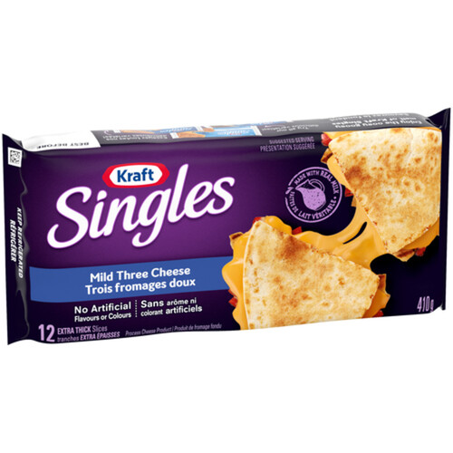 Kraft Singles Three Cheese Extra Thick Slices 410 g