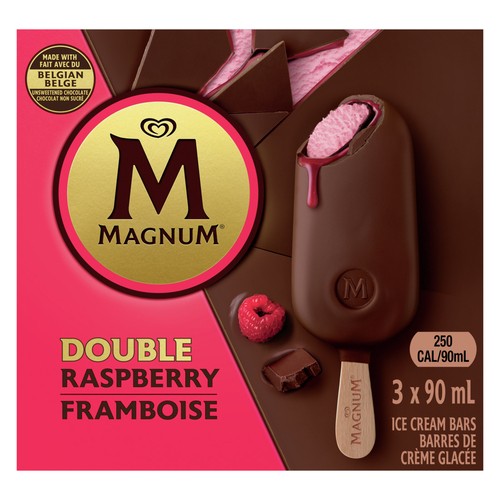 Magnum Ice Cream Bar Double Raspberry 3 x 90 ml