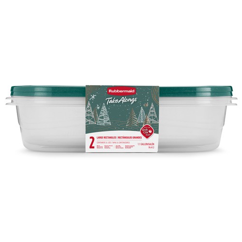 Rubbermaid Take Alongs Containers Rectangle 3.7 Litres Blue Spruce 2 Count