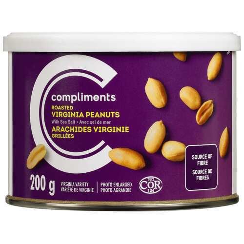 Compliments Roasted Virginia Peanuts Sea Salt 200 g