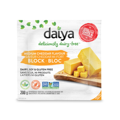 Daiya Dairy-Free Vegan Cheese Block Medium Cheddar Flavour 200 g
