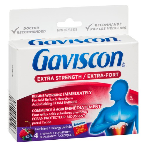 Gaviscon Extra Strength Fruit Blend Chewable Tablets 4 EA