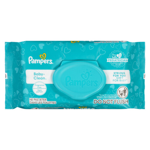 Pampers Baby Clean Wipes Unscented 72 Count