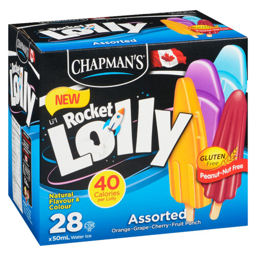 Chapman's Lil Lolly Gluten-Free Ice Bar Assorted Rocket 28 x 50 ml