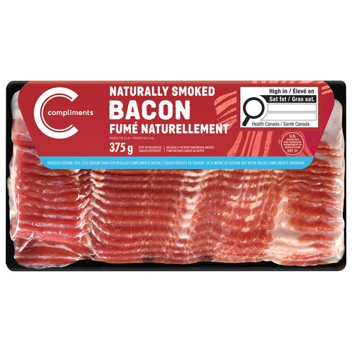 Compliments Naturally Smoked Less Salt Bacon 375 g