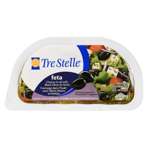 Tre Stelle Feta Cheese In Oil With Black Olives 100 g