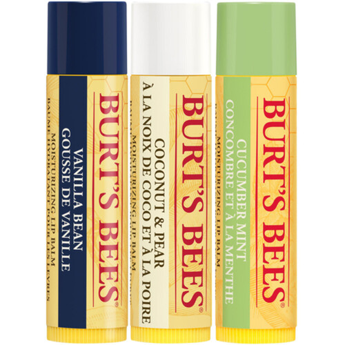 Burt’s Bees 100% Natural Moisturizing Lip Balm Assorted 3 Count