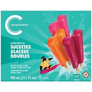 Compliments sucette glacée double assortie 12 x 75 ml
