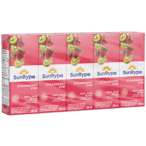 SunRype Juice Strawberry Kiwi Boxes 5 x 200 ml