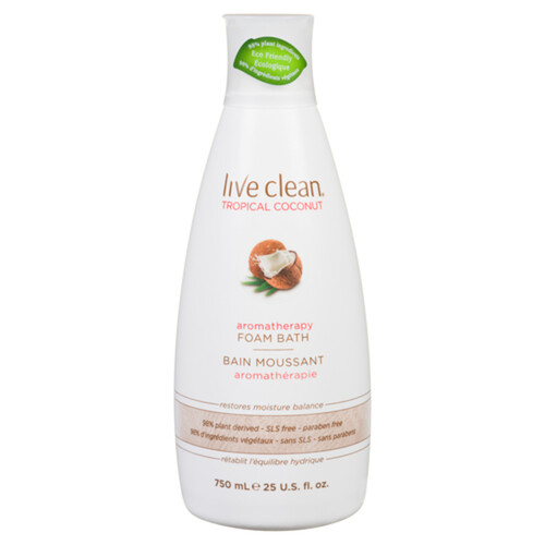 Live Clean Aromatherapy Foam Bath Tropical Coconut 750 ml