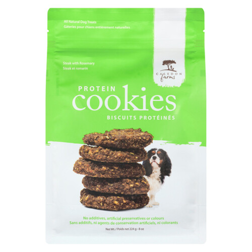 Caledon Farms Dog Treats Protein Cookie Steak Rosemary 224 g