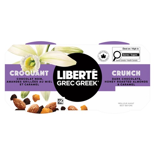 Liberté Greek 2% Yogurt Crunch Cups Vanilla Bean 2 x 130 g