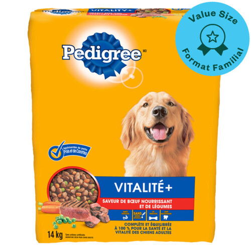 Pedigree Vitality+ Dry Dog Food Hearty Beef and Vegetable 14 kg