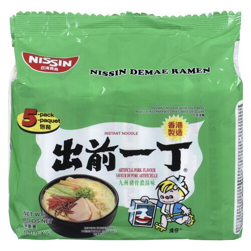 Nissin Instant Noodles Demae Ramen Packet Pork Flavour 500 g