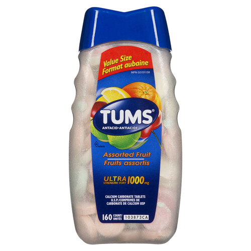 Tums Ultra Antacid Fruit Assorted 160 EA