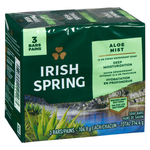 Irish Spring Bar Soap Aloe Mist 3 EA