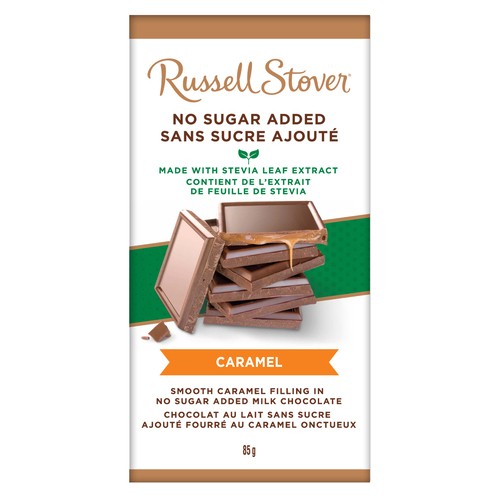 Russell Stover No Sugar Added Milk Chocolate Bar Caramel 85 g
