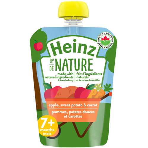 Heinz by Nature Organic Baby Food Apple Sweet Potato & Carrot Purée 128 ml
