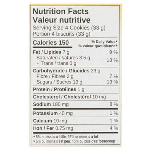 Kinnikinnick GlutenFree Montanas Cookies Chocolate Chip 220 g Voilà