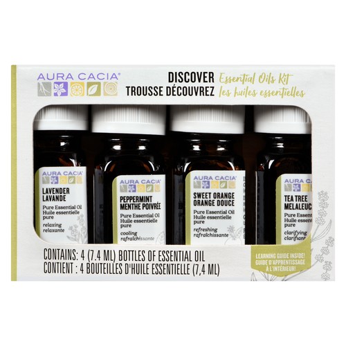 Aura Cacia Discover Essential Oils Kit 4 x 7.4 ml