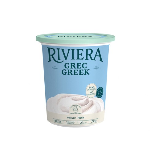 Riviera No Sugar Added 2% Greek Yogurt Plain 750 g