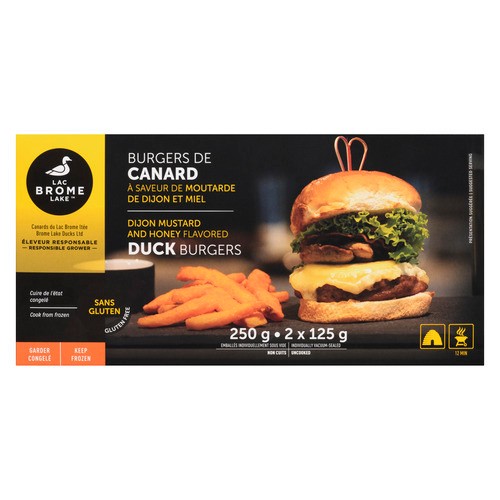 Brome Lake Frozen Duck Burgers Dijon Mustard And Honey 2 x 125 g 
