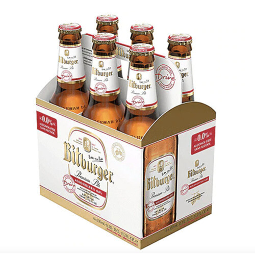 Bitburger Drive Beer Non Alcoholic 0.5% Alcohol 6 x 330 ml (bottles)