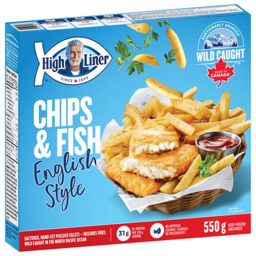 High Liner Frozen Fish & Chips Family Favourites English Style 550 g