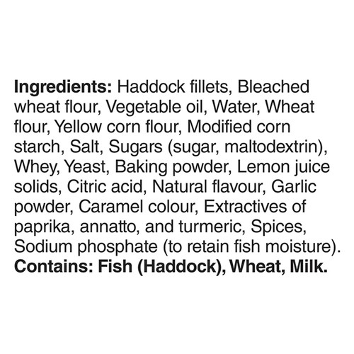 BlueWater Seafoods Frozen Crunchy Breaded Haddock Fillets 525 g