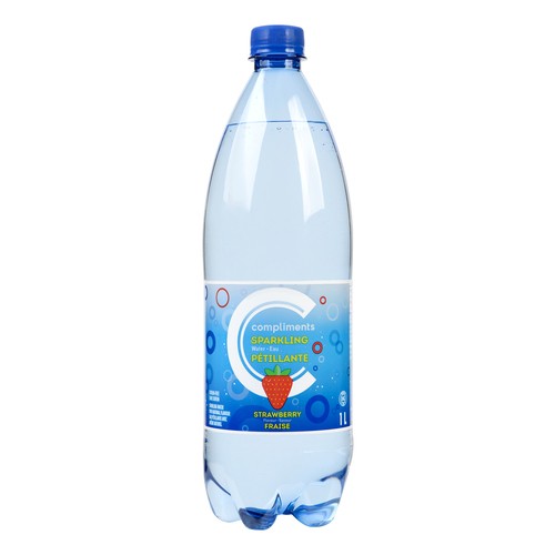 Compliments Sparkling Water Strawberry 1 L (bottle)